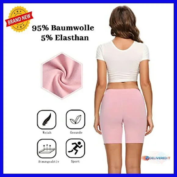 Cotton Boxer Shorts 8 Inseam Anti-Chafing Workout Bike Shorts